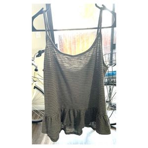 Light weight army green striped tank